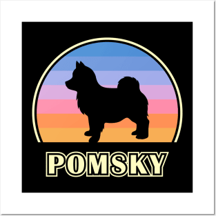 Pomsky Vintage Sunset Dog Posters and Art